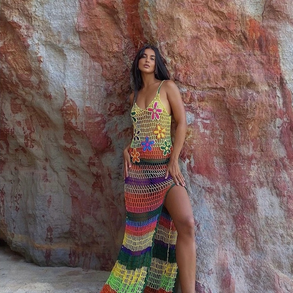 Fashion Nova Floral Crochet Dress